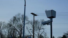 The motion of speed camera with dark sky background