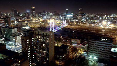 Johannesburg City time lapse, from a rooftop on the outskirts of the city. shot in June twenty fifteen. 