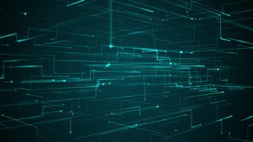 Abstract tech 3D digital circuit board styled background with fast moving digital data nodes. This modern data flow technology motion background is a seamless loop. - Powered by Shutterstock - Get 15% off with code: PIKWIZARD15