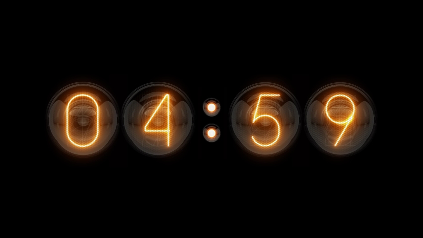 Countdown. Countdown 5 minutes. Nixie tube indicator countdown. Gas discharge indicators and lamps. 3D. 3D Rendering
 Royalty-Free Stock Footage #1068584927