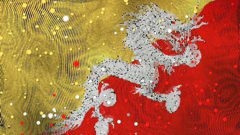 Amazing particle animation of the Bhutan Flag