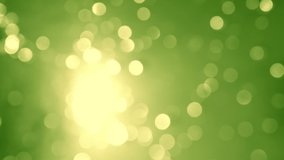 Beautiful green and yellow bokeh abstract 4k video Christmas background