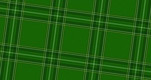 Looped background in green tones on the theme of tartan fabric with animated stripes. Simple minimalistic background for underlay in mockup