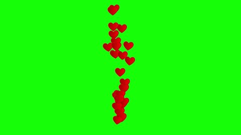 Social networks 4K Live animated heart 2D animation on green screen