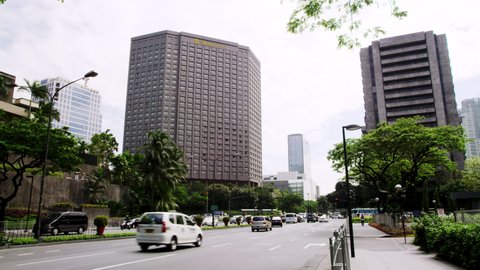 MANILA, PHILIPPINES - MARCH 9, 2013: Shangri-La Hotel on Makati Avenue at the Makati Commercial Complex, Makati