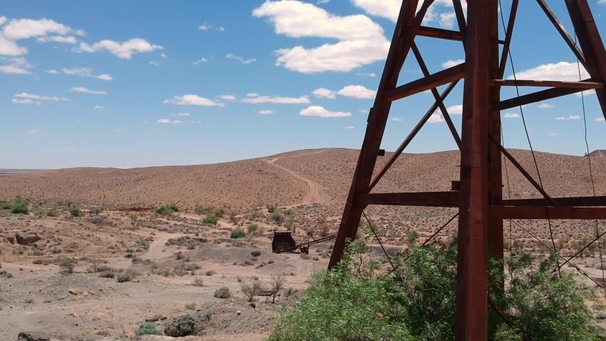 Rising up the side of an old abandoned mine shaft in outback Australia