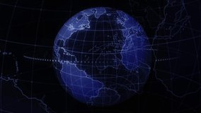 Wireframe graphic planet earth rotating in a seamless loop. Ideal for TV news intros or scientific shows - Powered by Shutterstock - Get 15% off with code: PIKWIZARD15