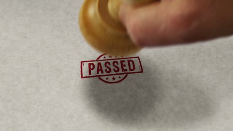 Passed Stamp Loopable Seamless Animation Hand Stock Footage Video (100% ...