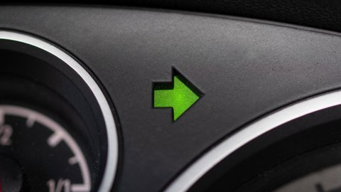 4k video about right indicator, Car turn signal light, right arrow blinking
