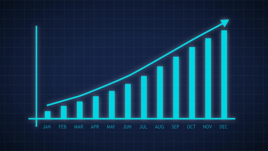 Business growth and success infographics with glow, spot light. business arrow rising graph chart animation.  | Shutterstock HD Video #1068635657