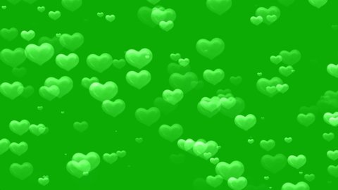 Heart Shapes Motion Graphics Green Screen Stock Footage Video (100% 