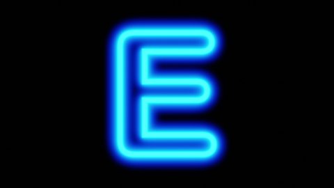 Animated Blue Neon Letter E On Stock Footage Video (100% Royalty-free ...