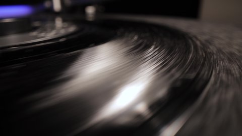 A nostalic vinyl record in close-up - macro view