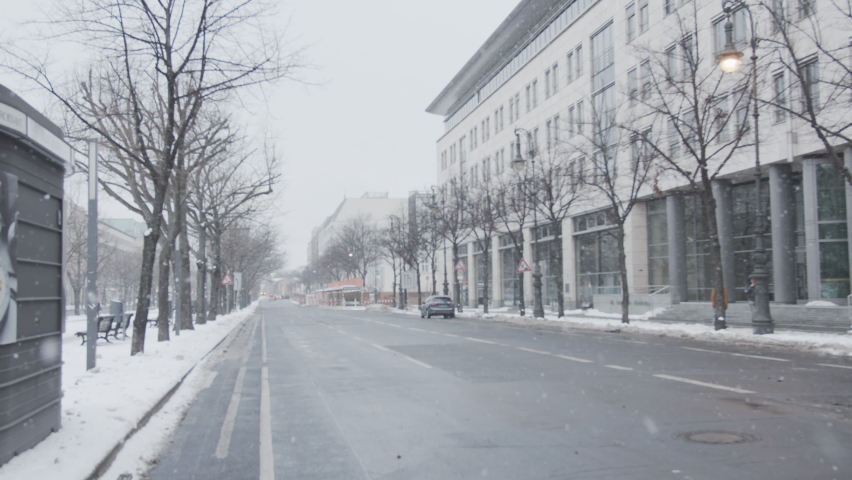 City Street Lockdown Winter Snow