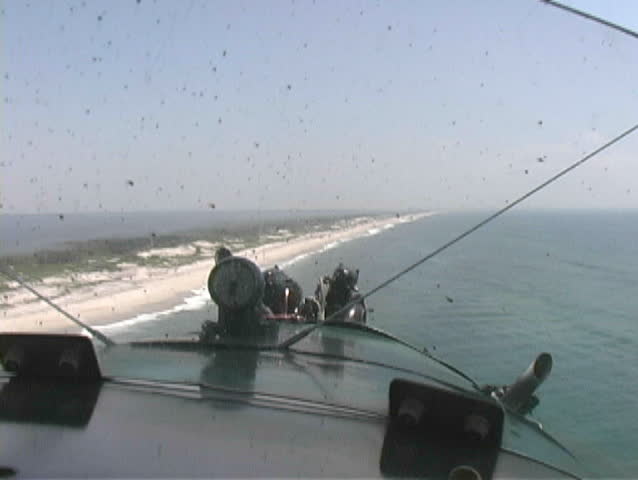 An aerial view from a biplane