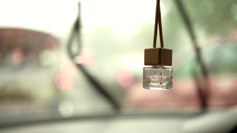 Air freshener hanging in the car