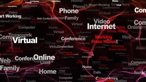 WORKING FROM HOME Keywords Animation, Background, Loop, 4k
