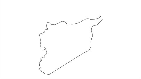 Motions point of Damascus City with Syria flag and Syria map.