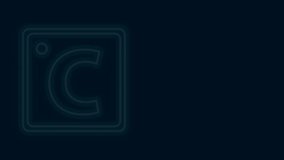 Glowing neon line Celsius icon isolated on black background. 4K Video motion graphic animation.