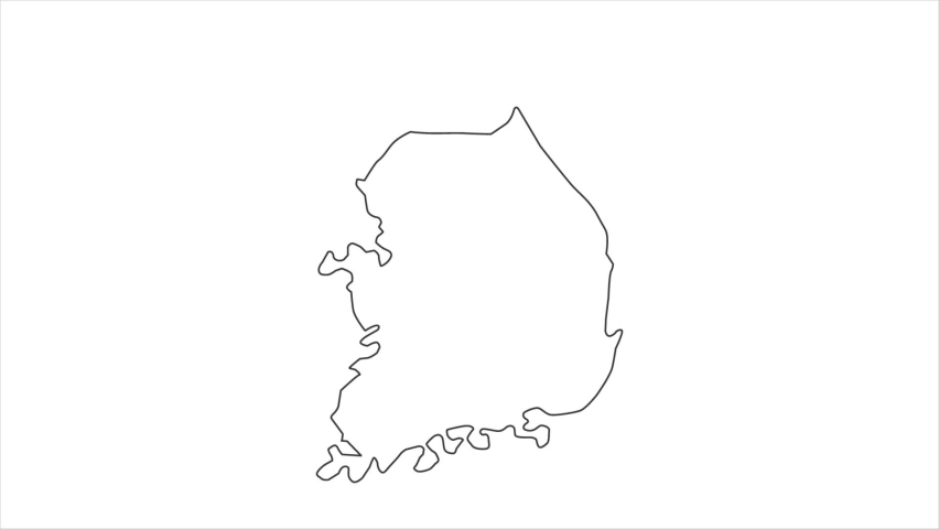 Motions point of Seoul City with South Korea flag and South Korea map.