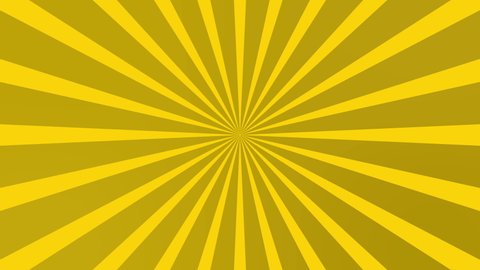sunburst pattern yellow, white background animation. Stripes sunburst rotating motion