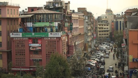 Kathmandu, Nepal -February 05,2016:
Busy city center in Kathmandu, Nepal