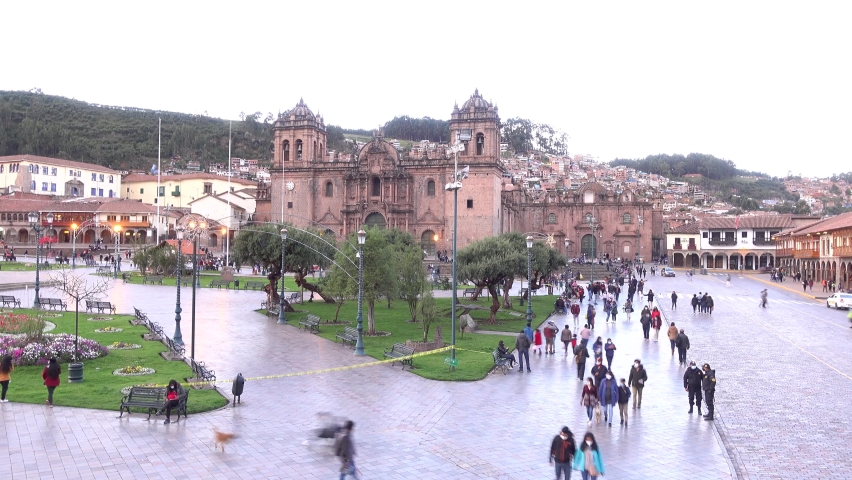 Timelapse of the main square of Cusco, Peru