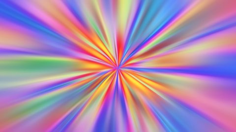 Multicolor rays radiating from centre, rotating, changing colors. Circulating beams are iridescent. Colorful foil transformation. Looping sequence of soft pastel shades metamorphoses. 4K UHD 4096x2304