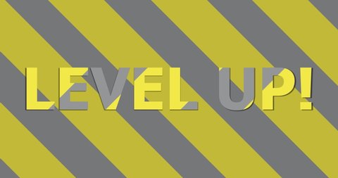 Level up, next to animation. Fashionable illuminating pantone color of the year 2021. Modern luxury background or mock up, copy space. Color trend concept. 