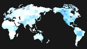 Blue digital world map video