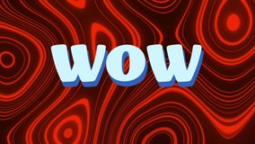 Digital animation of wow text against red kaleidoscopic moving background. computer interface and typography concept - Powered by Shutterstock - Get 15% off with code: PIKWIZARD15
