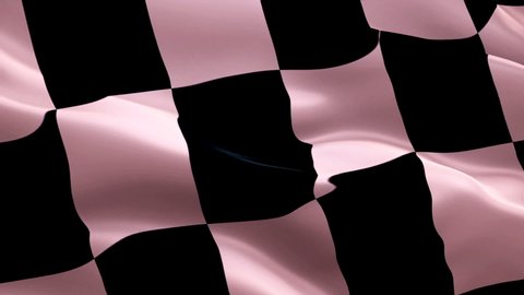Checkered Pink Black Racing Flag Video Stock Footage Video (100% ...