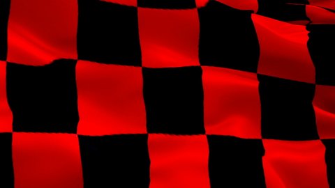 Red Black Checkered Flag Racing video. Formula Racing Flag Red and Black tile pattern background. Start Race Checkered Flag Looping Closeup 1080p Full HD footage.Checkered Red Black Start Finish Win R