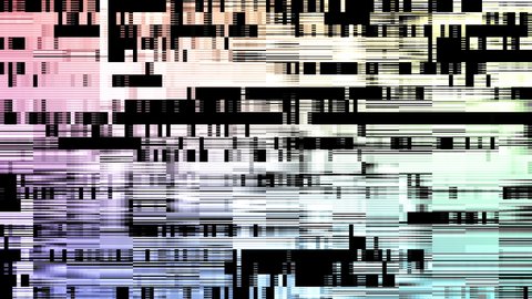 Pixelated screen intermittent glitch effect animation, abstract background