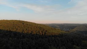 Aerial drone footage of the Ardennes, La Roche en Ardenne, Belgium, Europe, 4K, 25fps
