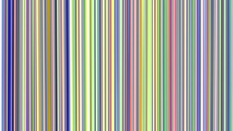 Vertical parallel colorful thick and thin lines moving, changing colors. Seamless hypnotic pattern of geometric striped background. Abstract spectrum looping and metamorphoses. 4K UHD 4096x2304