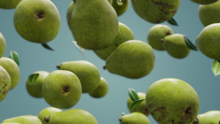Juicy fresh green pears falling down seamless endless loop backdrop background Royalty-Free Stock Footage #1068818291