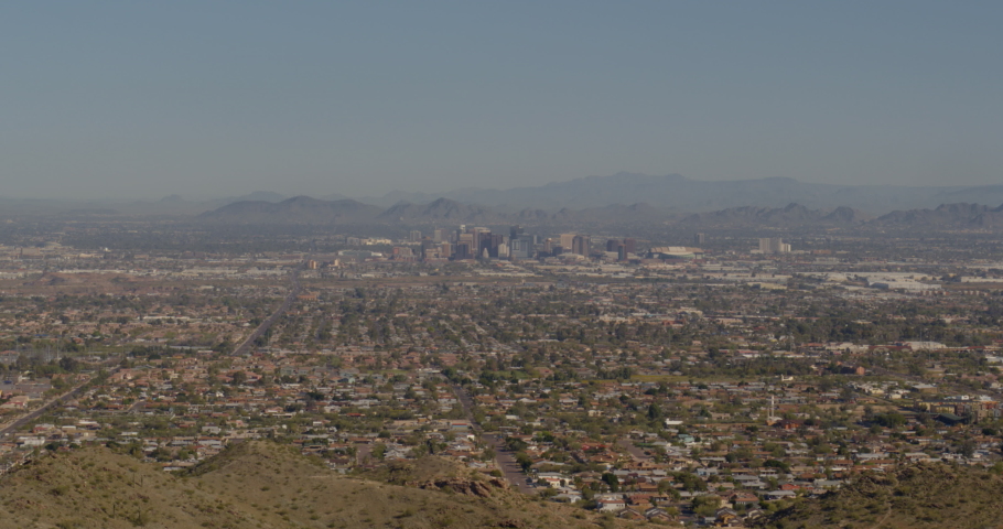 Phoenix, Arizona filmed from South Mountain Park