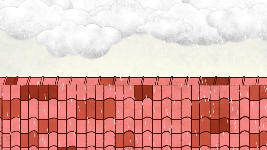 Animated 2D rain over the roof. Perfect for animation, documentary, youtube, education, ect 