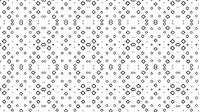 Geometric moving black and white monochrome psychedelic pattern, square seamless looping background, trendy elegant ornament with mosaic.