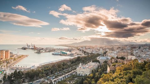 Timelapse of the view of Malaga from the Gibralfaro viewpoint