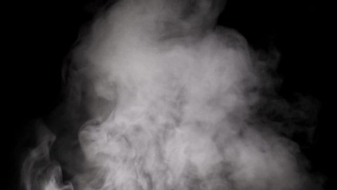 Abstract white smoke in slow motion. Smoke, Cloud of cold fog in light spot background.