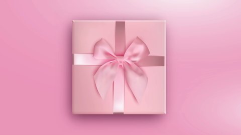 Blank Pink Pastel Color Present Box Stock Illustration 1870157893