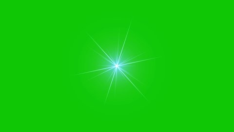 Light Flare Appear and Disappear Growing Animation on Green Background. 4K Green Screen Video