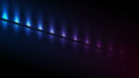 Blue and ultraviolet neon spotlights with reflection. Abstract technology retro motion background. Seamless looping. Video animation Ultra HD 4K 3840x2160
