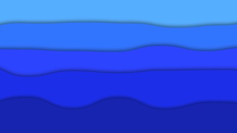 animated blue waves of water or a fluid in different tones representing the sea in motion from above - digital flat design background for a cartoon