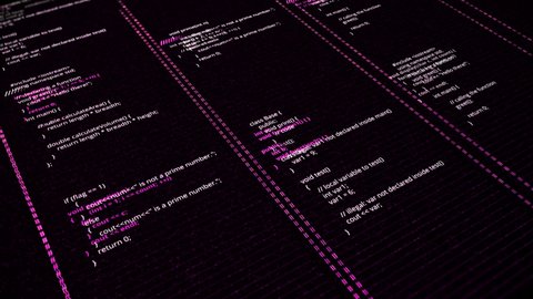 Process Writing Source Code Animation Virtual Stock Footage Video (100% ...