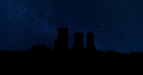 Tulsa Skyline OK Oklahoma Milky Way Stars Night Time Lapse
