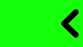 Animation of Arrows Sign Moving on Green Screen (Chroma Key) Background.