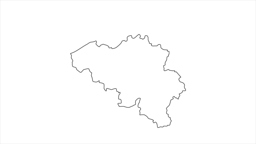 Motions point of Brussels City with Belgium flag and Belgium map.